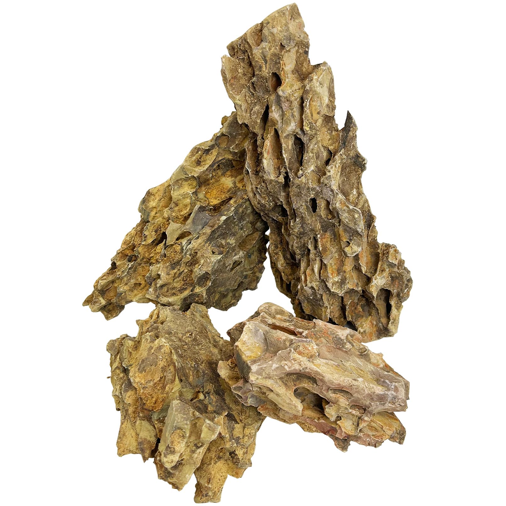 Hamiledyi 4 PCS Natural Aquarium Rocks 6" to 9" Dragon Stone Aquarium Decor Rocks Aquascape Rocks Landscaping Model for Fish Tank Terrariums Vivariums