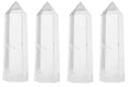 Luckeeper 4" Clear Quartz Crystal Wand Obelisk | Polished 6 Faceted Reiki Chakra Meditation Therapy4PCS