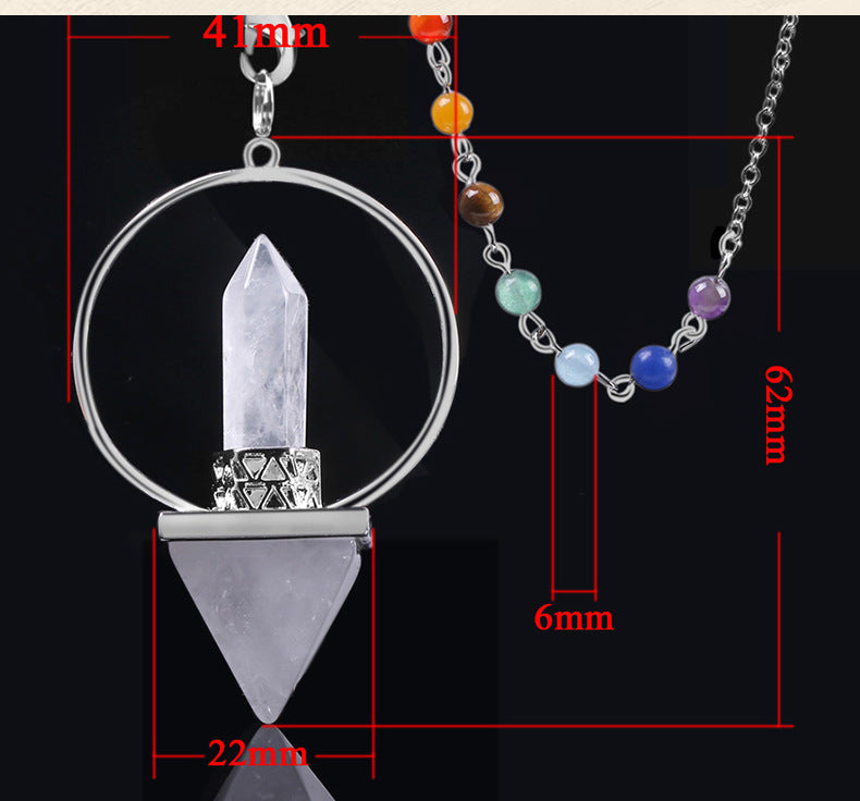 Obsidian Crystal Pendulum with Seven Chakra Beads