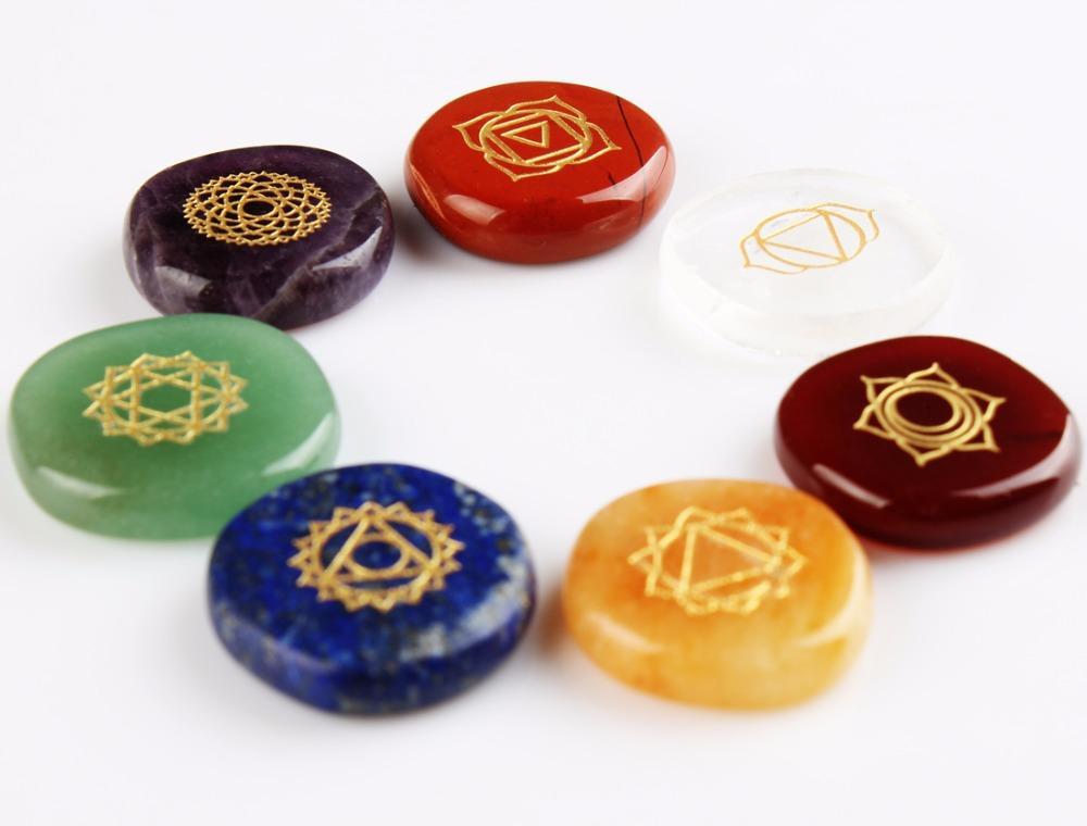 Natural Crystal Seven Chakra Energy Stone Ornament