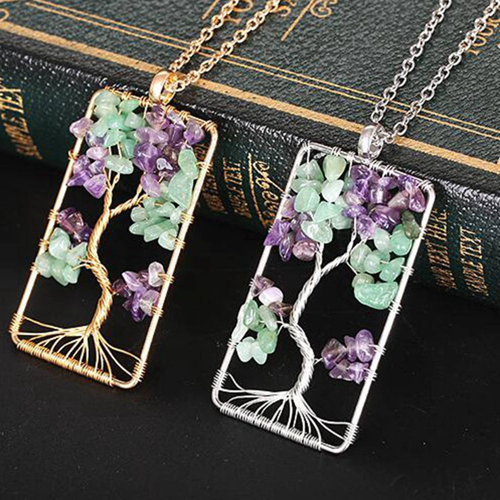 Tree of Life Necklace with Chakra Stones