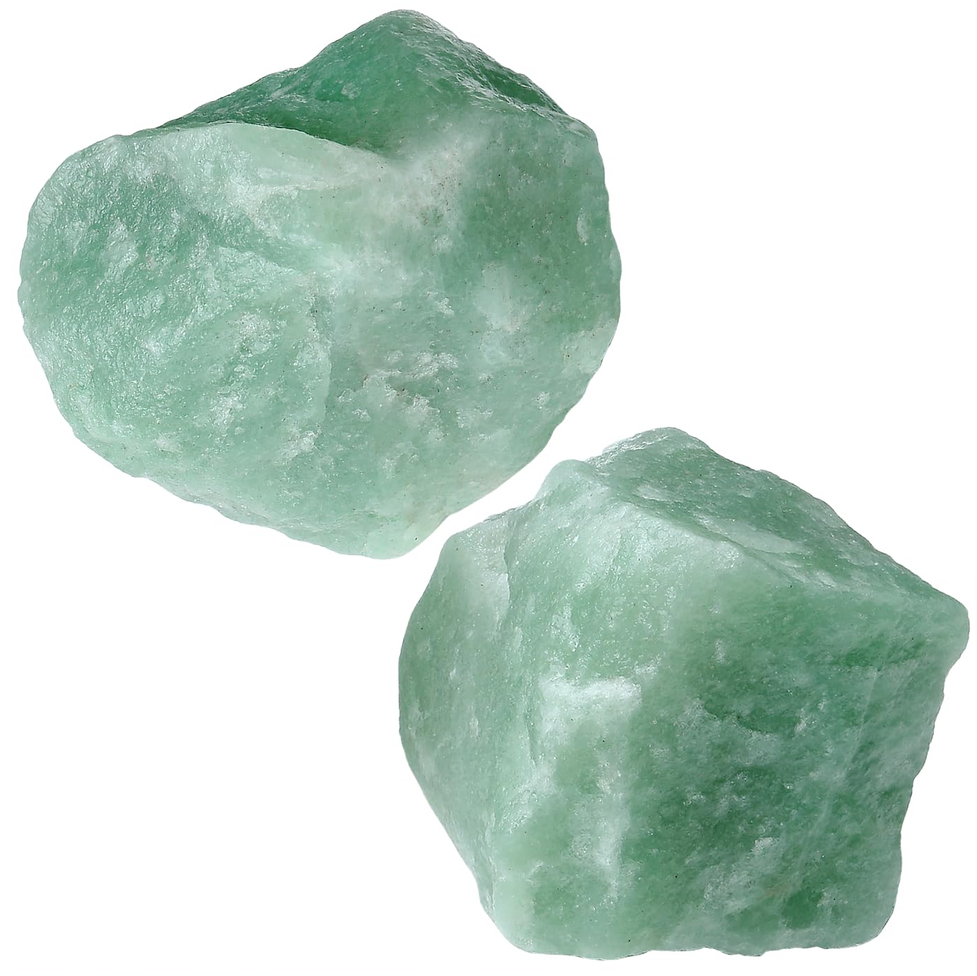 NUKAYAI 2Pcs Green Aventurine Raw Crystals 1.8-2.2" Large Stones Rough Rocks Healing Crystal for Wrapping Wire Wicca Reiki Cabbing Decoration DIY Polishing Natural Rock Gifts