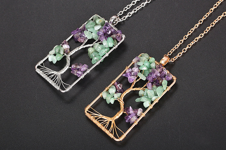Tree of Life Necklace with Chakra Stones