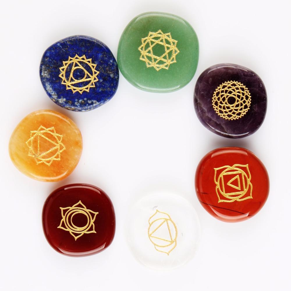 Natural Crystal Seven Chakra Energy Stone Ornament