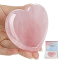 ideayard 75 mm Rose Quartz Large Heart Love Stone Healing Crystals Natural Crystal Heart Reiki Gemstone Polished Heart Shaped Rocks Meditation Crystal for Mom Her