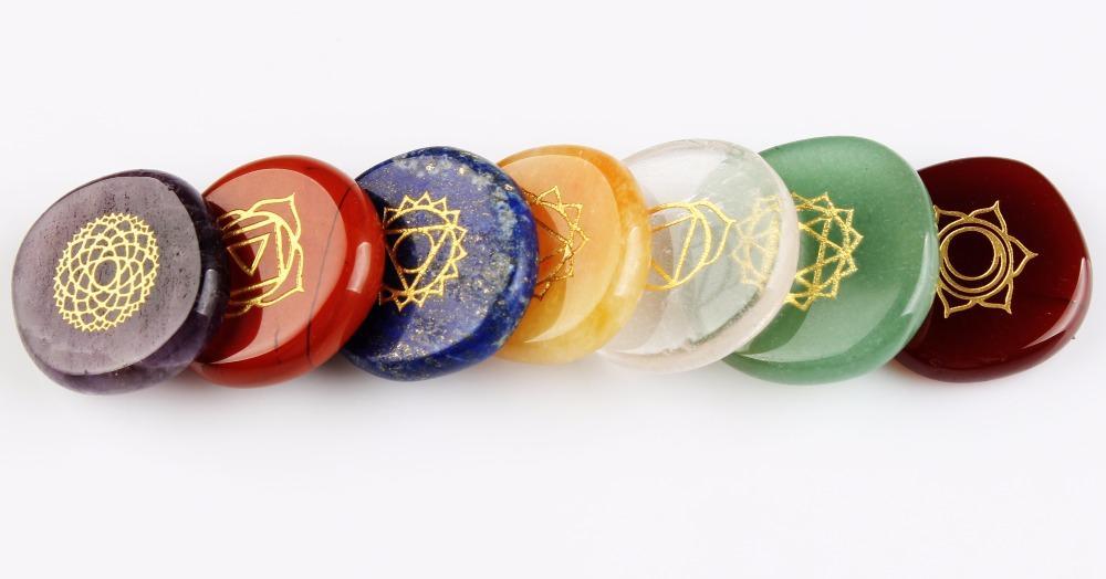 Natural Crystal Seven Chakra Energy Stone Ornament