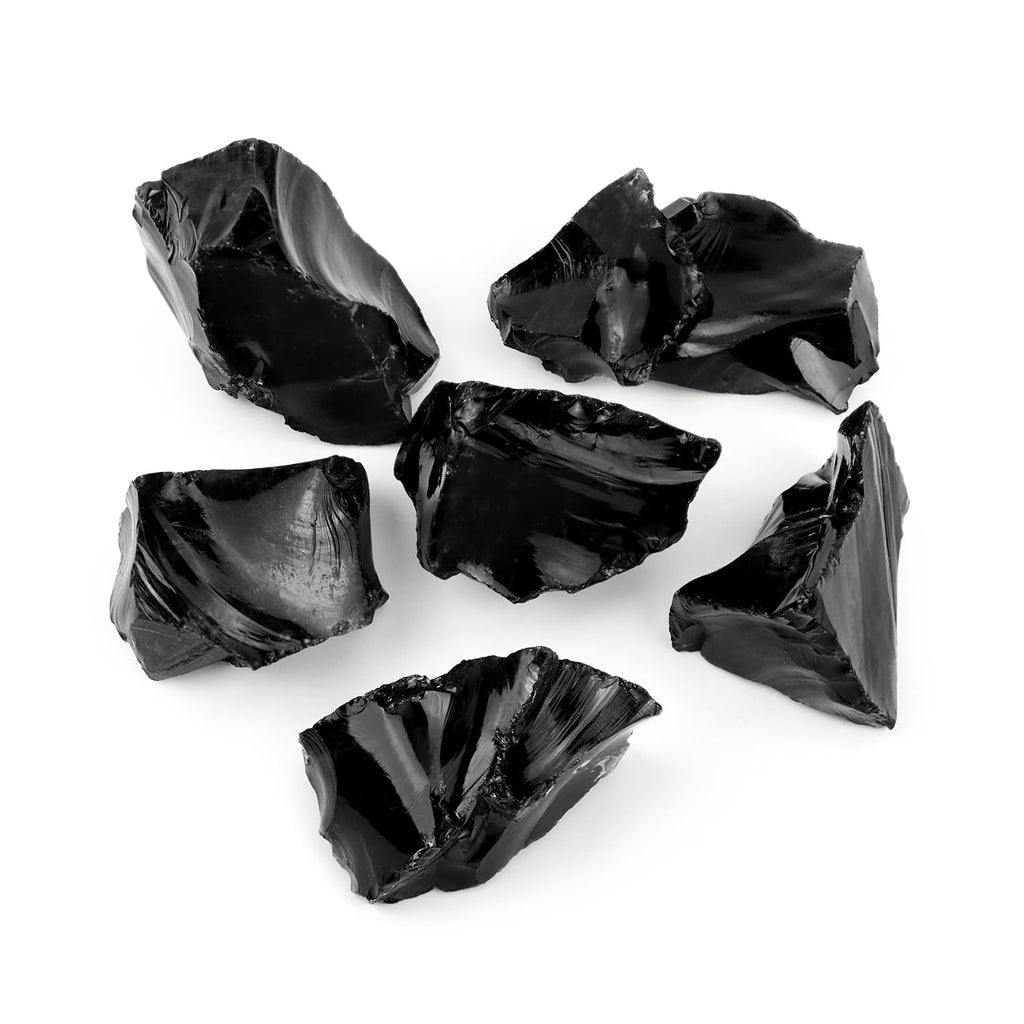 0.55 lb Natural Raw Stones Rough Stones Crystal 1.25-2.0" Healing Crystals for DIY Tumbling Wire Wrapping Meditation Decoration Fountain Rocks (Black Obsidian)