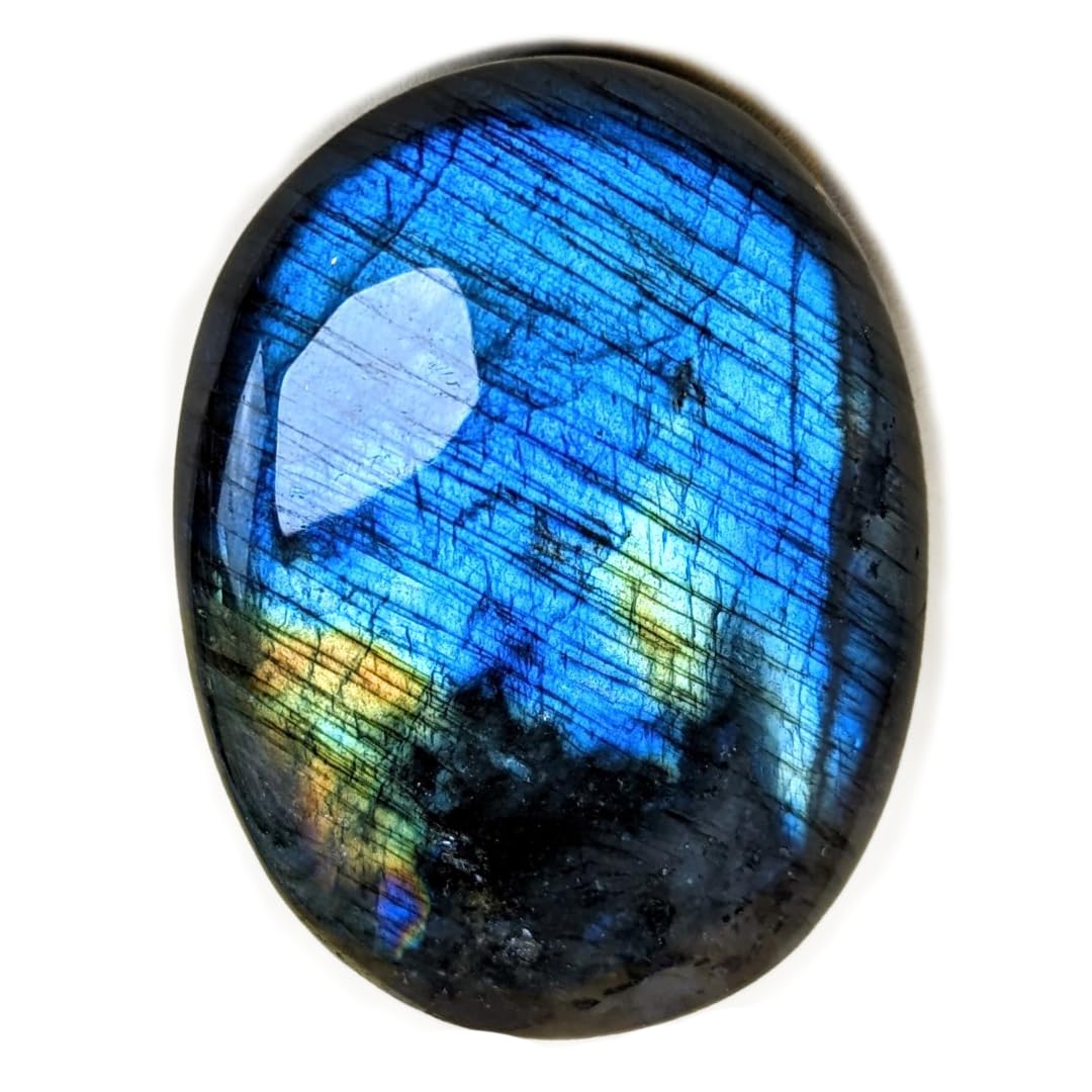 Labradorite Crystal Polished Stones for Anxiety Reiki Worrystone Gemstone Natural Rocks from Madagascar Third Eye Chakra Healing Stone