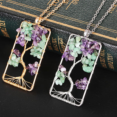 Tree of Life Necklace with Chakra Stones
