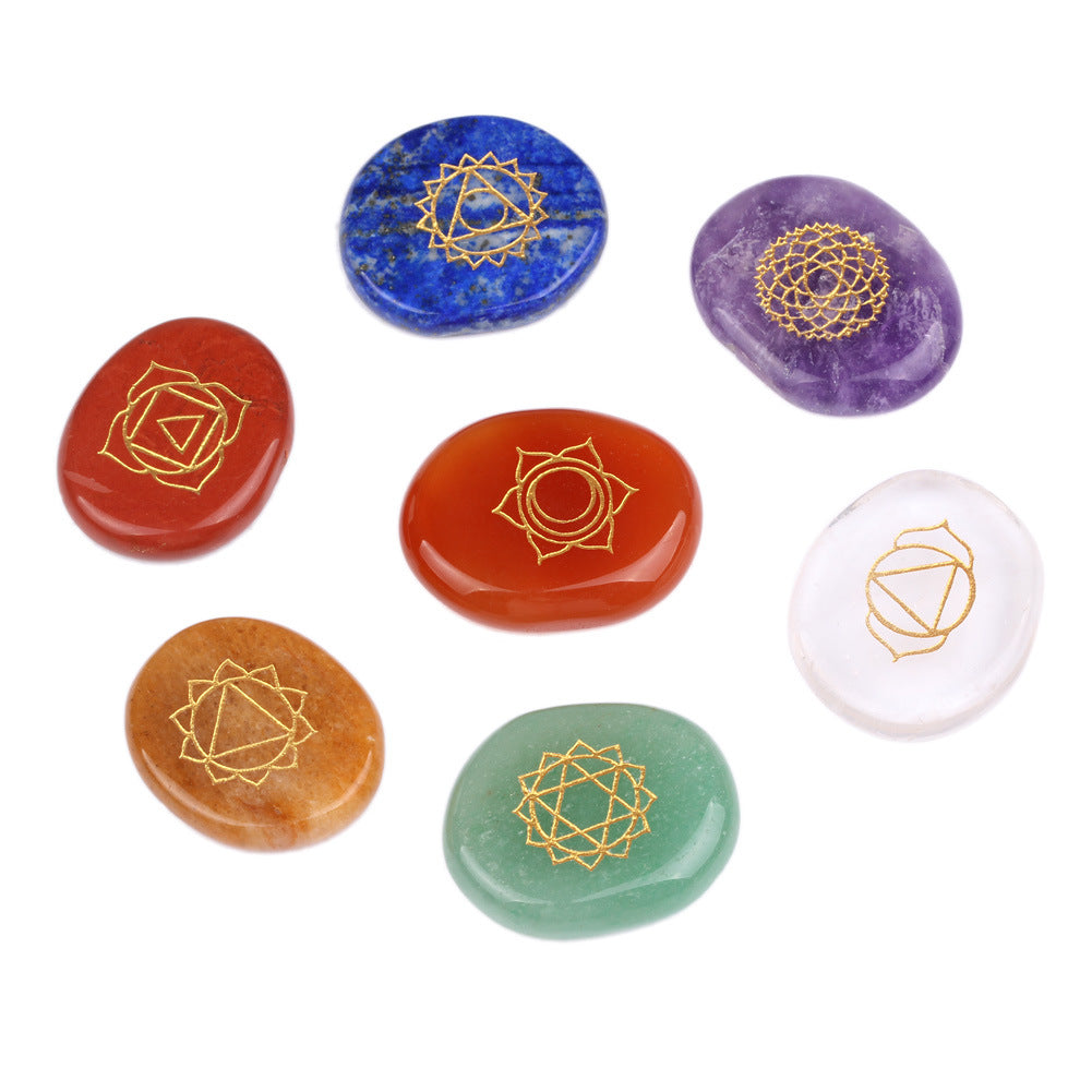 Natural Crystal Seven Chakra Energy Stone Ornament