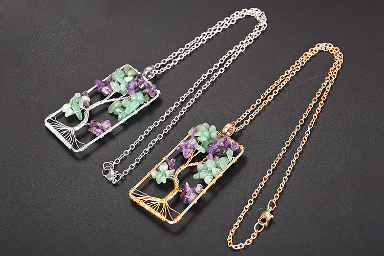 Tree of Life Necklace with Chakra Stones