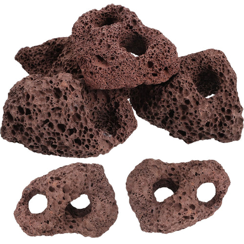 Yardwe Aquarium Rocks Volcanic Rocks 6Pcs Decorative Rocks Fish Tank Aquarium Landscape Ornaments (Random Color)